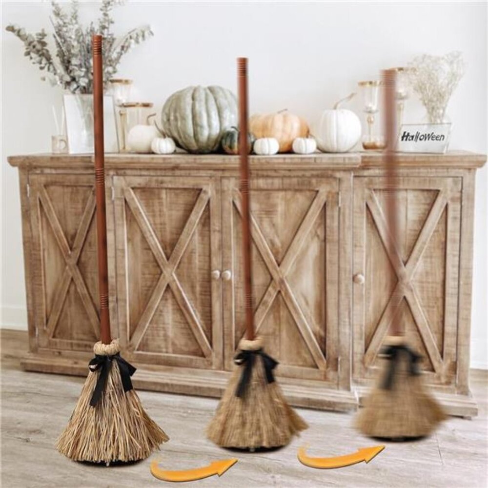 Halloween Decoration- 43.5 Inches Tall Animated‎ Floating Witch's Broom –Haunted